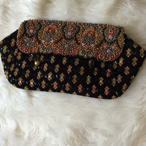 Designer beaded handbag. Multi colored